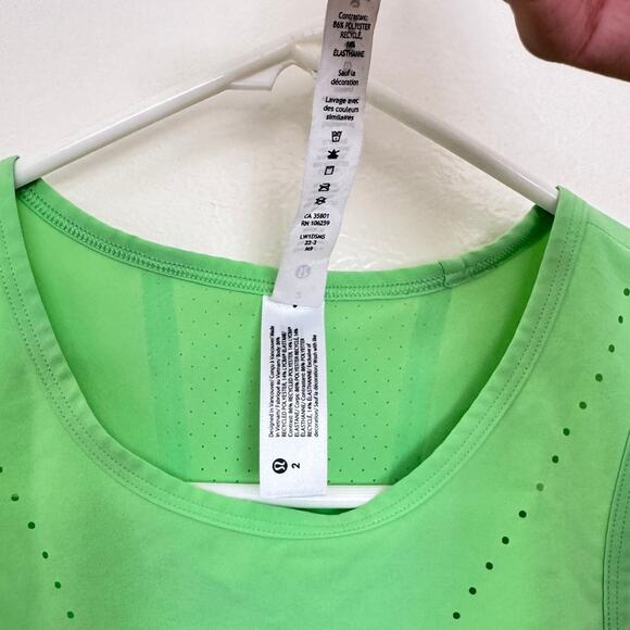 Lululemon Swift Ventilated Running Tank Top in Scream Green Light Size 2 - Picture 6 of 7